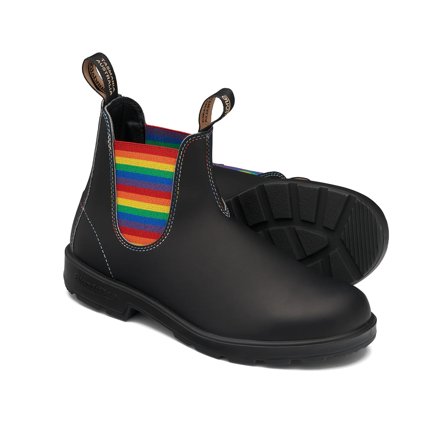 Blundstone 2105 Originals Black with Rainbow Elastic and Contrast Stitching - Image 3