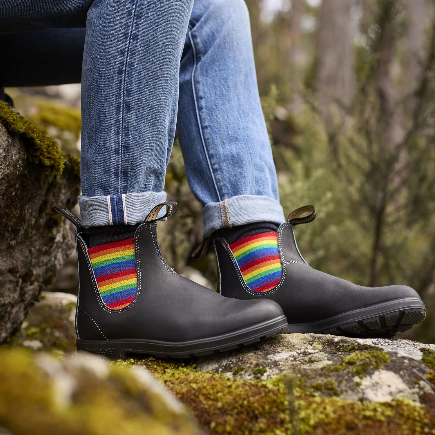 Blundstone 2105 Originals Black with Rainbow Elastic and Contrast Stitching - Image 7