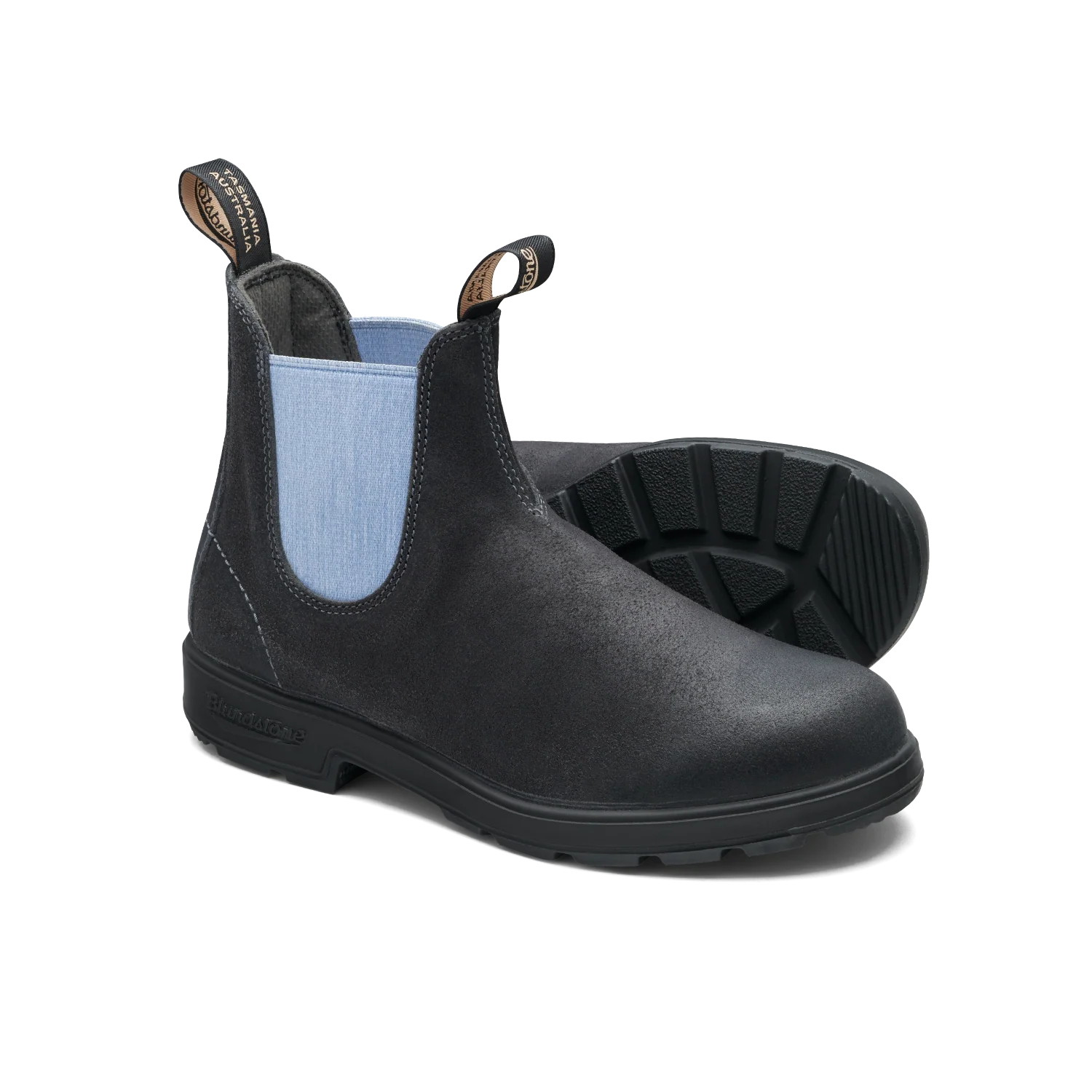 Blundstone 2209 Originals Steel Grey Waxy Suede with Pale Denim Elastic - Image 3