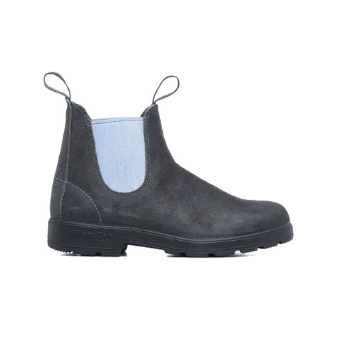 Blundstone 2209 Originals Steel Grey Waxy Suede with Pale Denim Elastic - Image 4