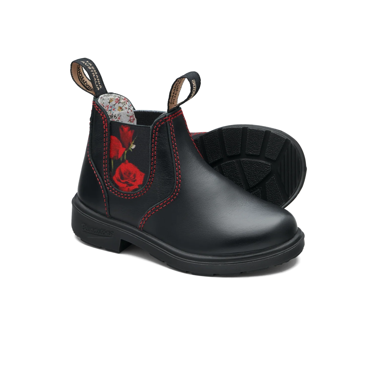 Blundstone 2252 Kids Black with Red Rose Elastic - Image 3