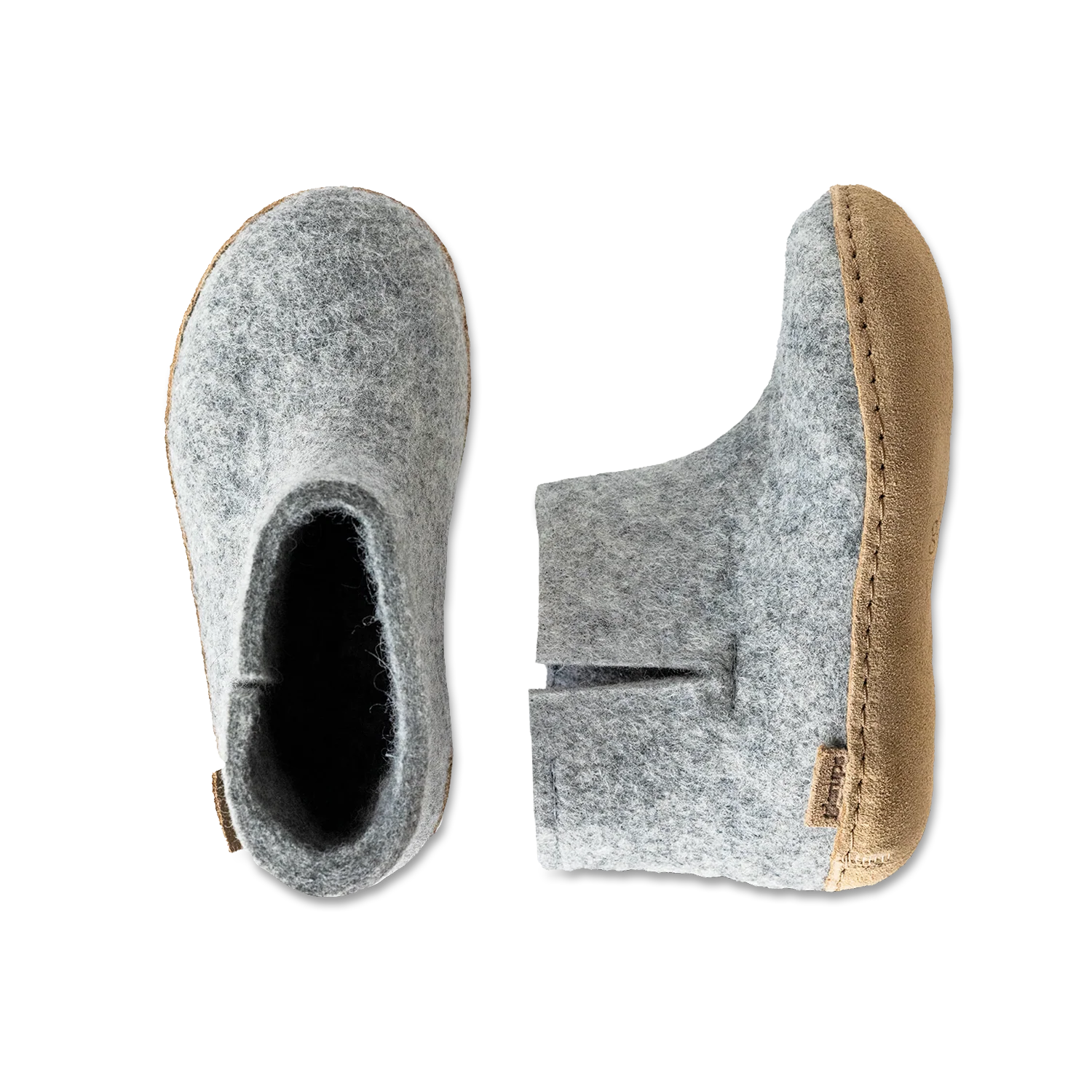 Glerups Boot Junior Grey - Leather Sole - Image 3