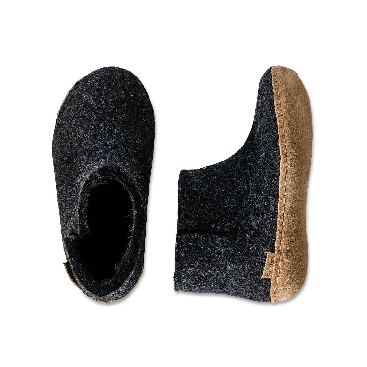 Glerups Boot Junior Charcoal - Leather Sole - Image 3