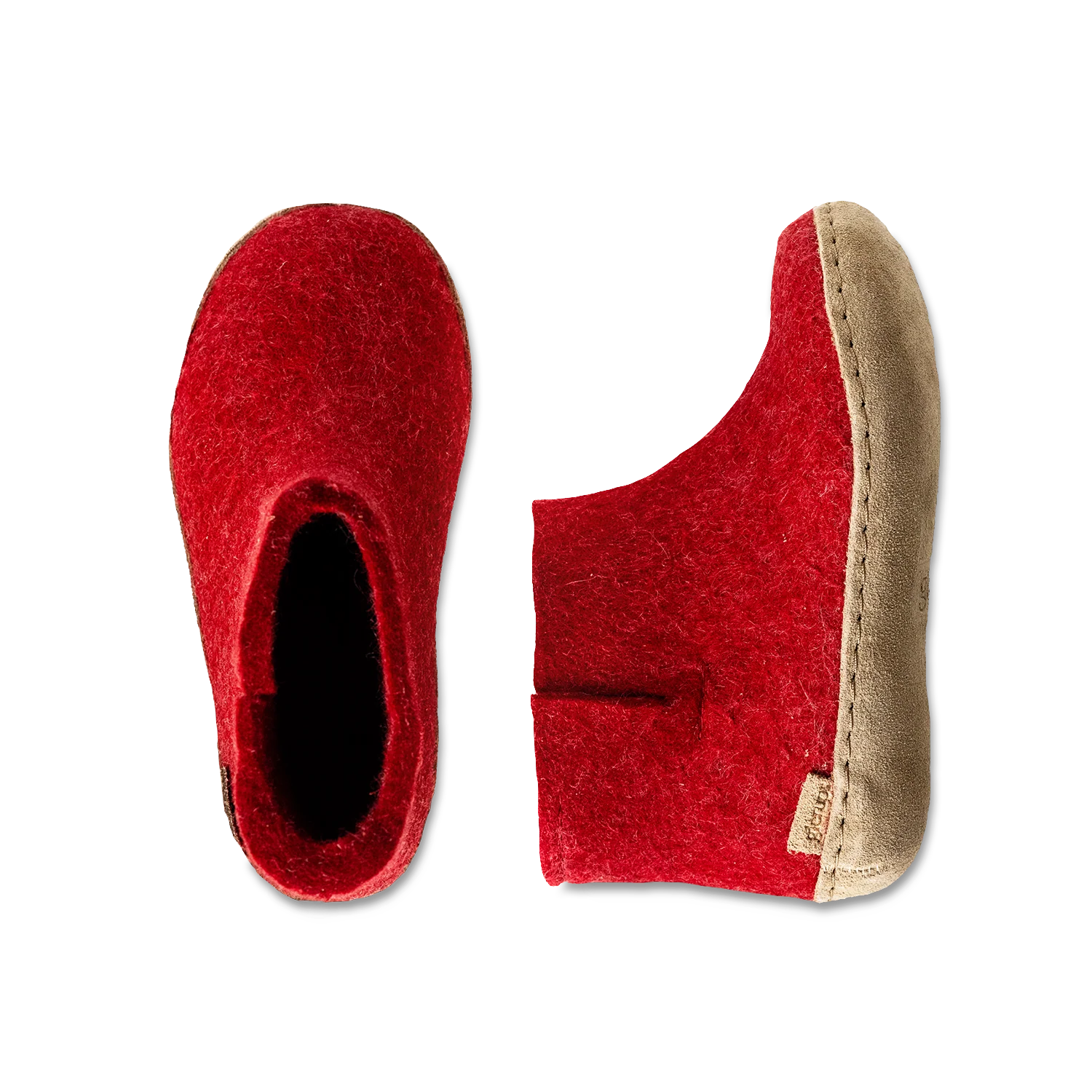 Glerups Boot Junior Red - Leather Sole - Image 3