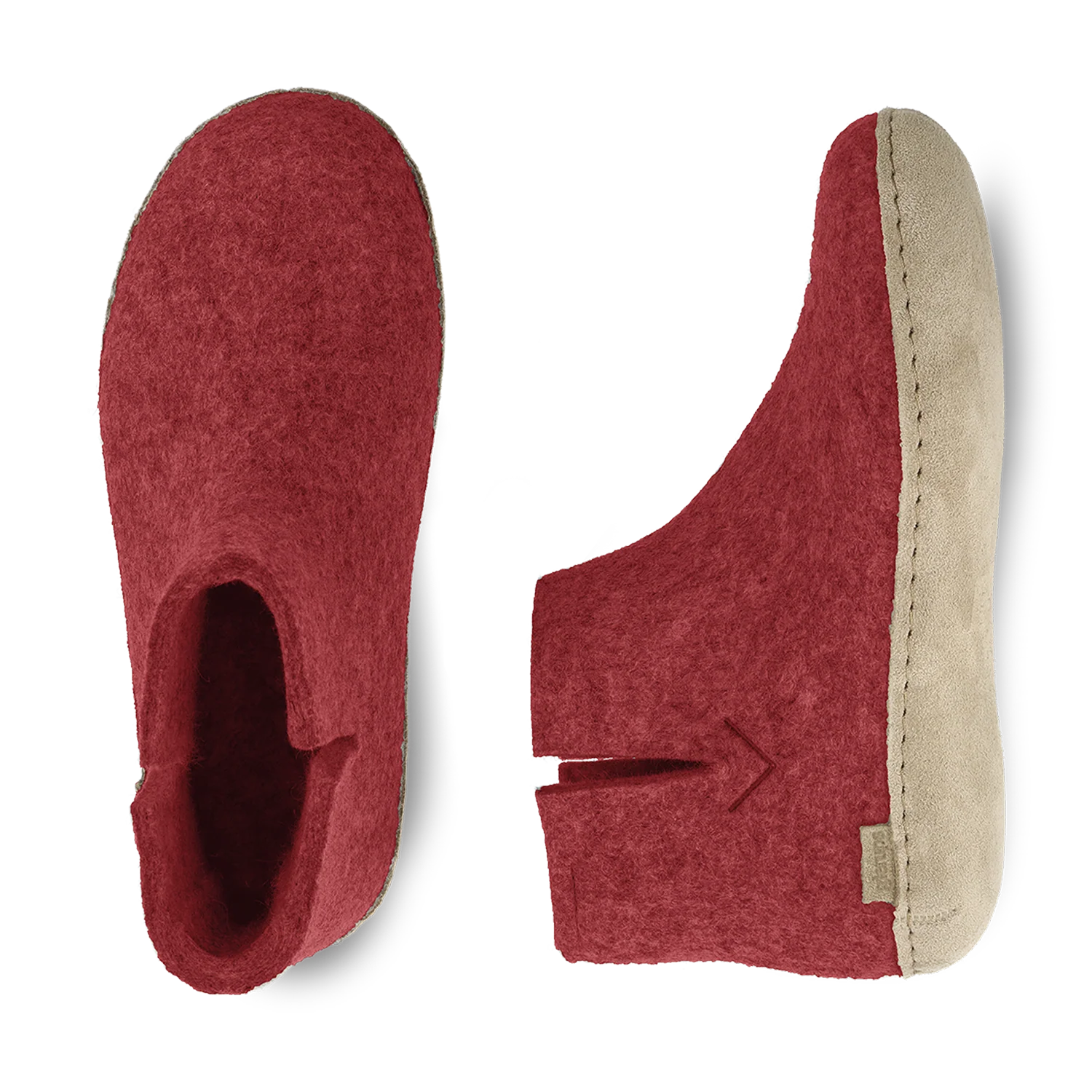 Glerups Boot Red - Leather Sole - Image 3