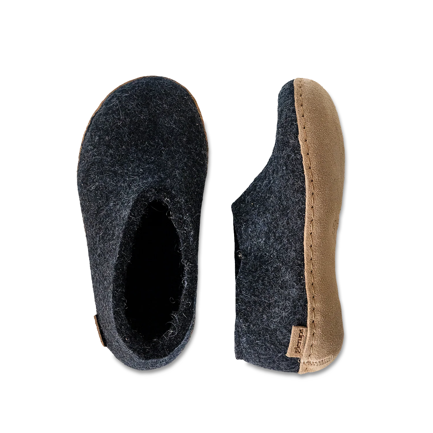 Glerups Shoe Junior Charcoal - Leather Sole - Image 3